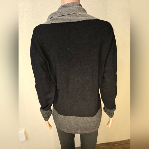 ALFANI Women Soft Warm turtleneck long sleeve sweater Size LArge Black - Gray - Picture 4 of 8